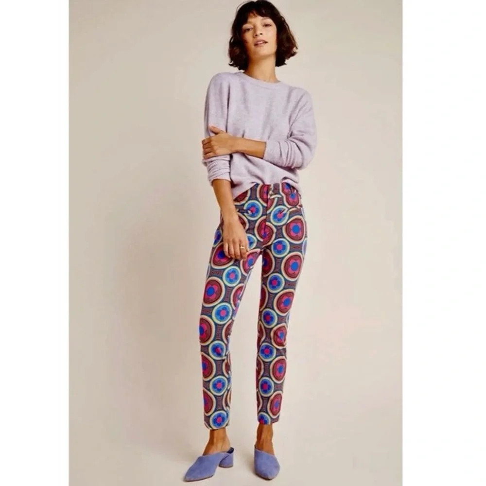 Anthropologie Multicolor Patterned Ankle Pants - Picture 2 of 4